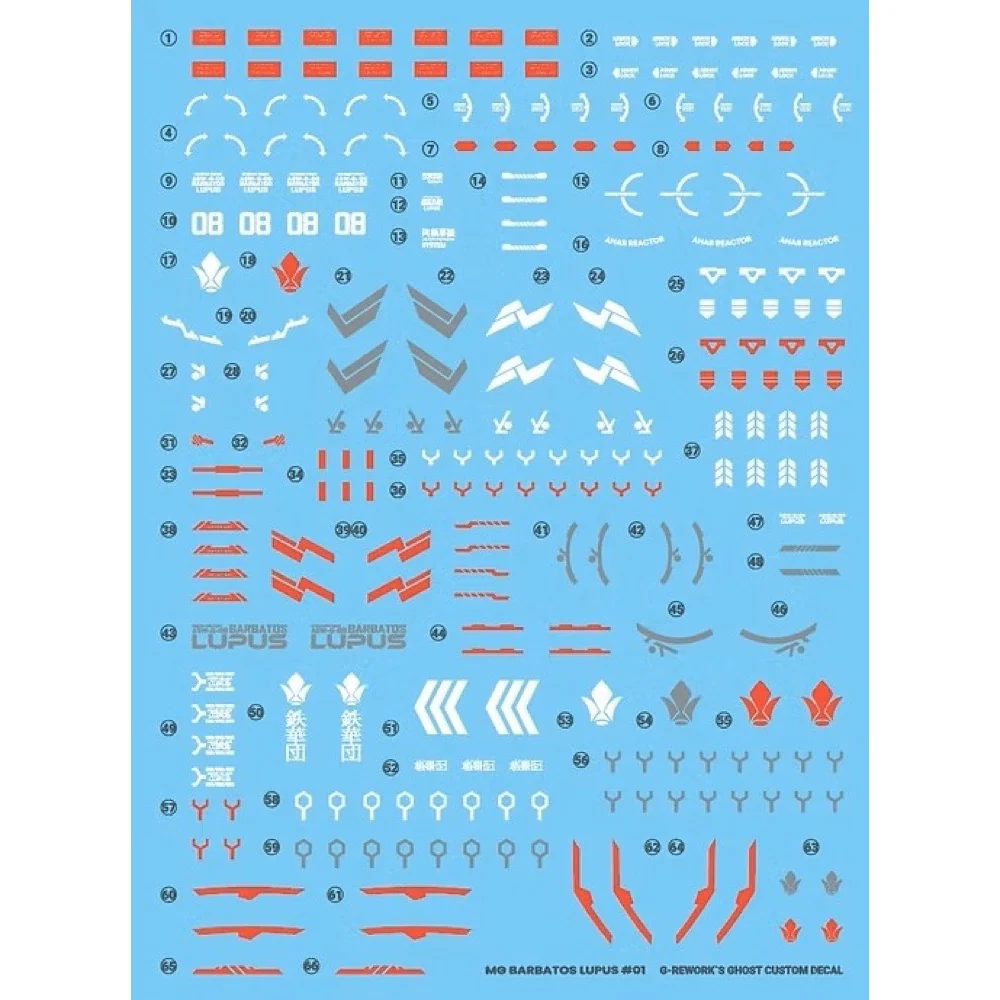 G-Rework CD-M225 Premium Decal for MG Barbatos Lupus - Image 3