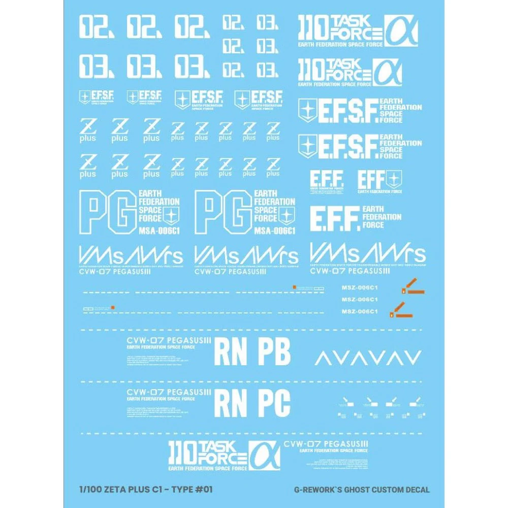 G-Rework CD-M46 Premium Decal for MG Zeta Plus C1 - Image 7
