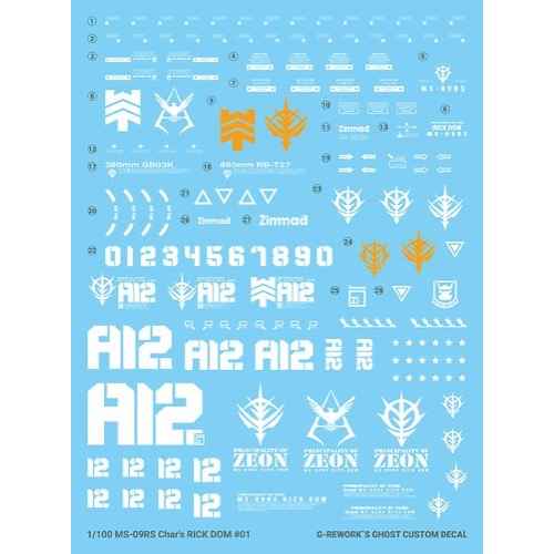 G-Rework CD-M58 Premium Decal for MG Rick Dom 1.5 Char Ver. - Image 2