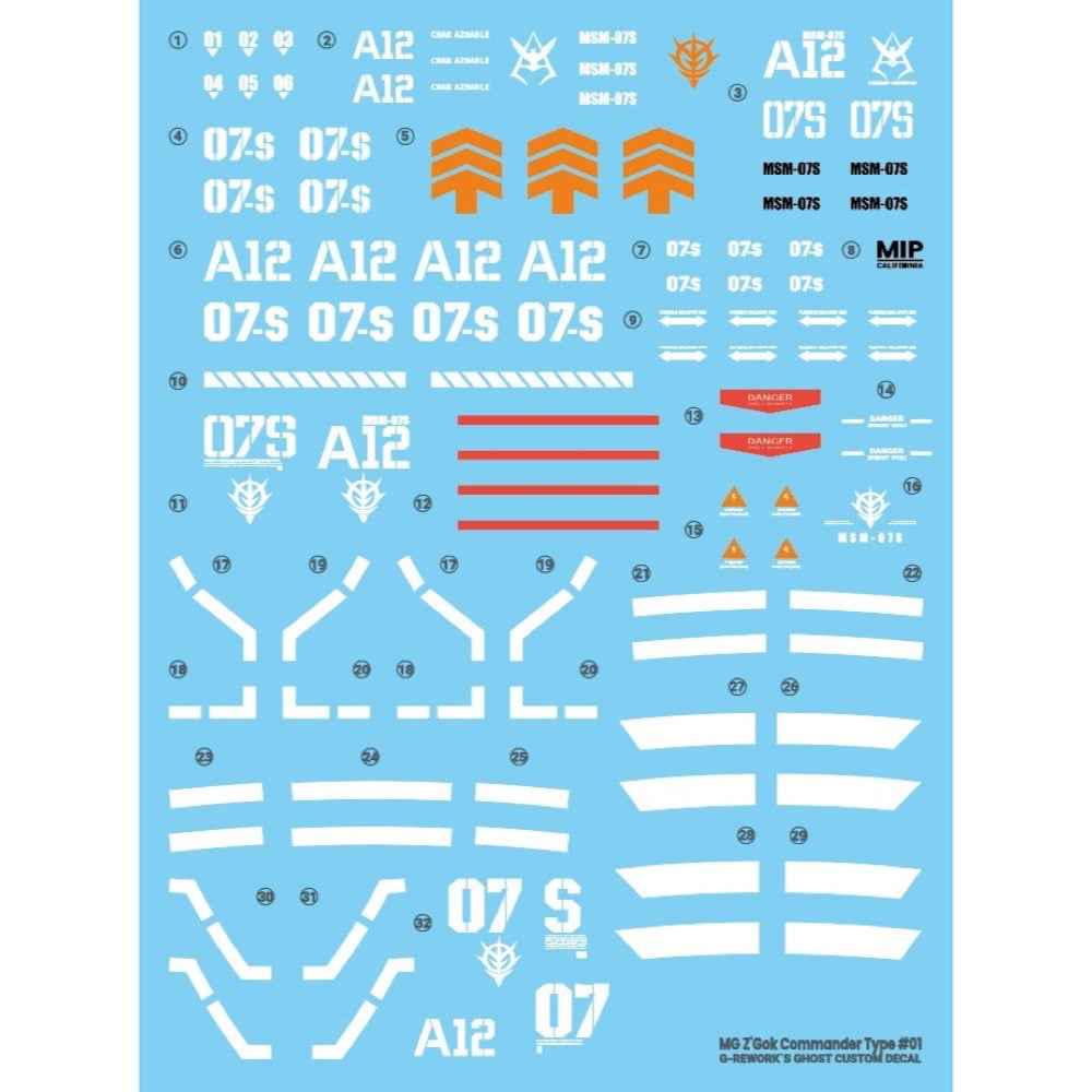 G-Rework CD-M66 Premium Decal for MG Z'Gok Commander Type - Image 2