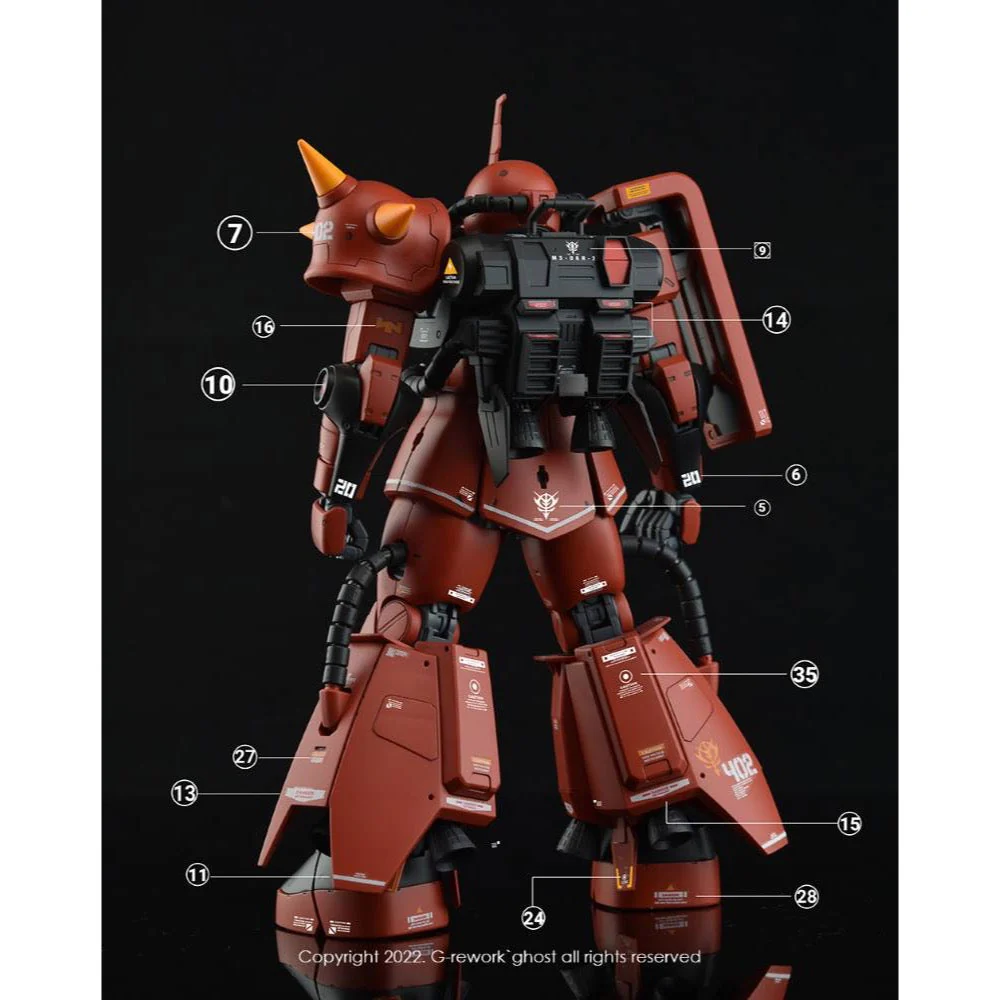 G-Rework CD-M97-J Premium Decal for MG Ms-06F/J Zaku II 2.0 Johnny Ridden (Decal V2.0) - Image 4