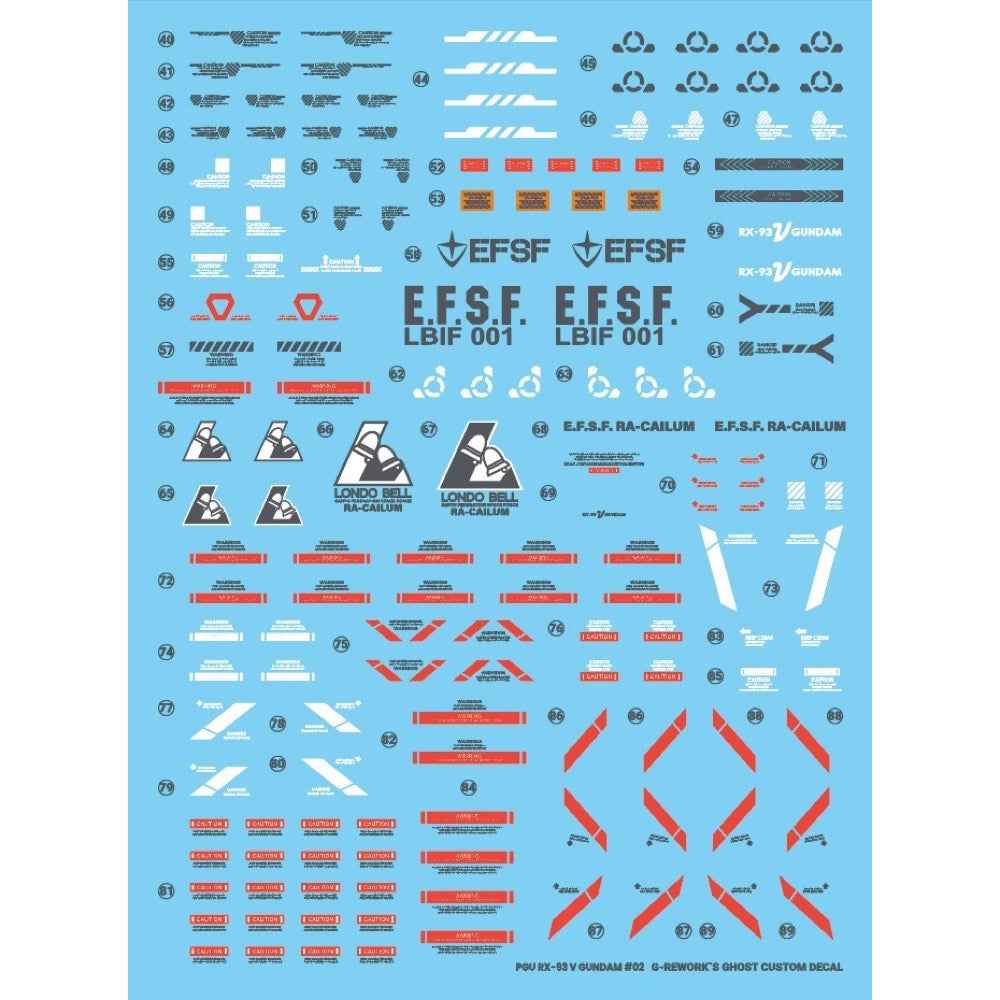 G-Rework CD-P20 Premium Decal for PG Unleashed Nu Gundam - Image 2