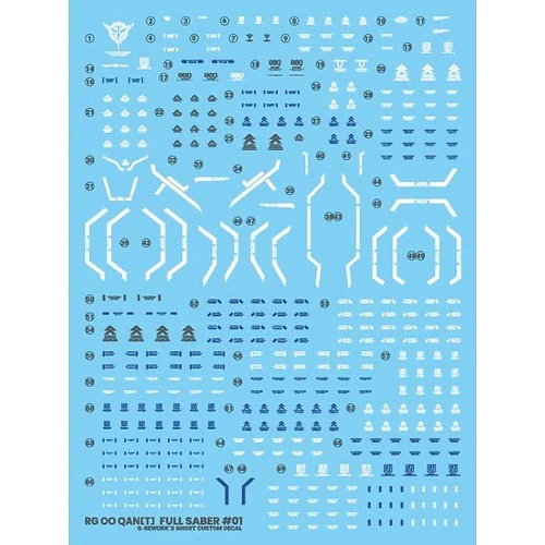 G-Rework CD-RG21-FS Premium Decal for RG OO Qan[T] Full Saber - Image 2