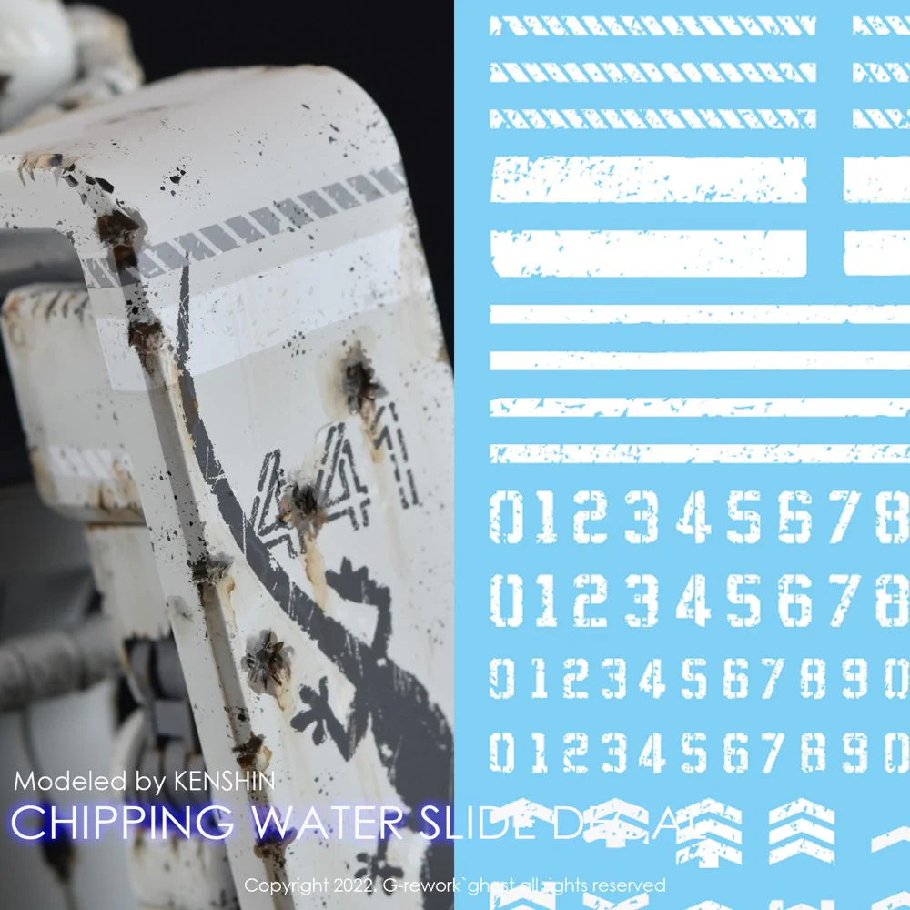 G-Rework CP-CU-01-W Premium Decal for Chipping Decal Custom 01 White - Image 2