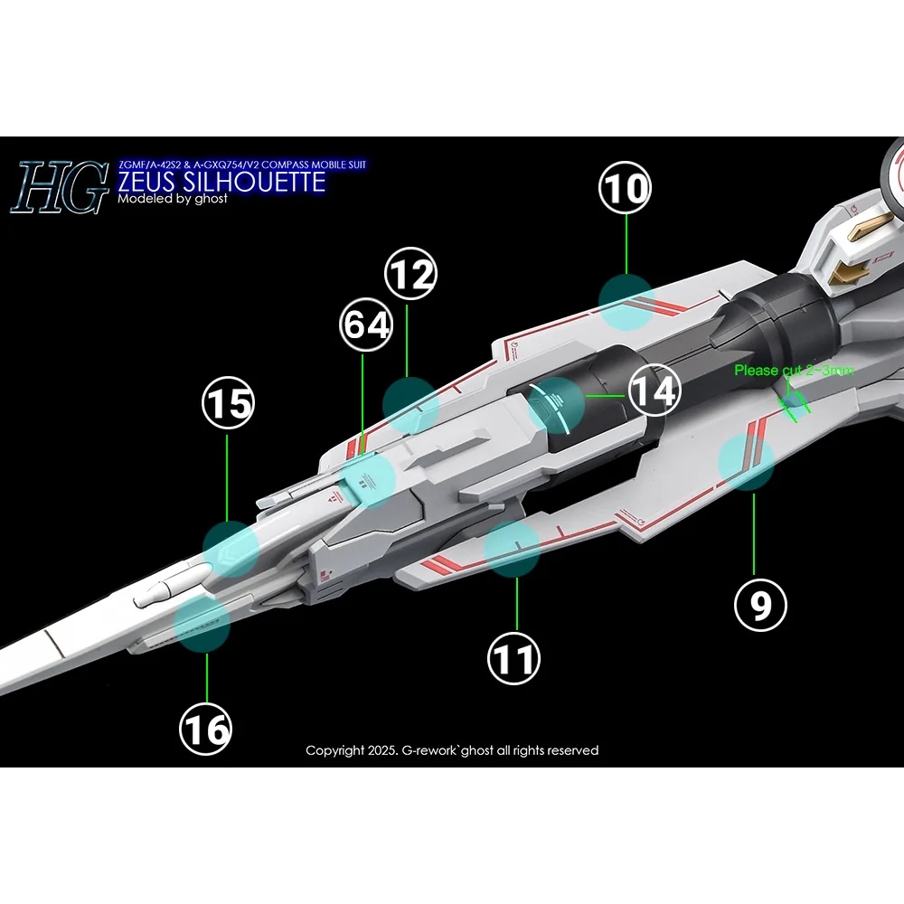 G-Rework CD-H258 Premium Decal for HG Zeus Silhouette - Image 23