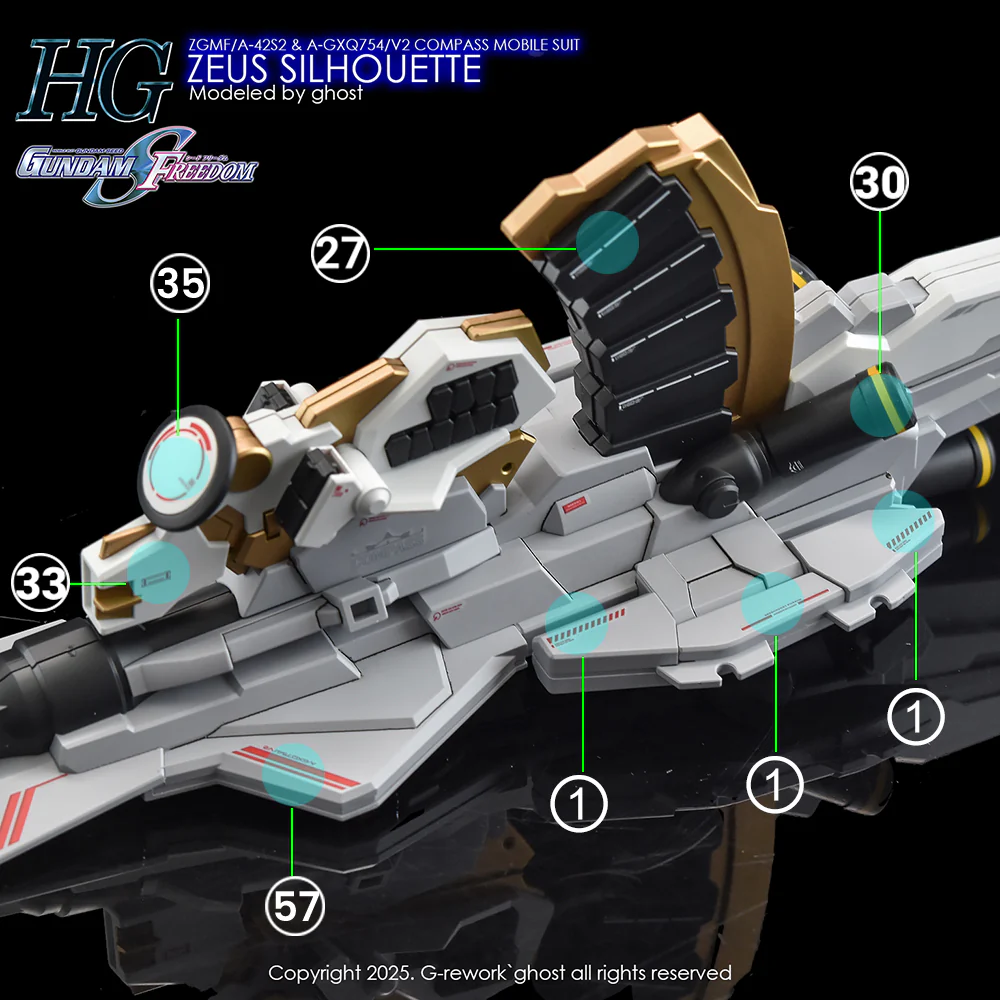G-Rework CD-H258 Premium Decal for HG Zeus Silhouette - Image 24