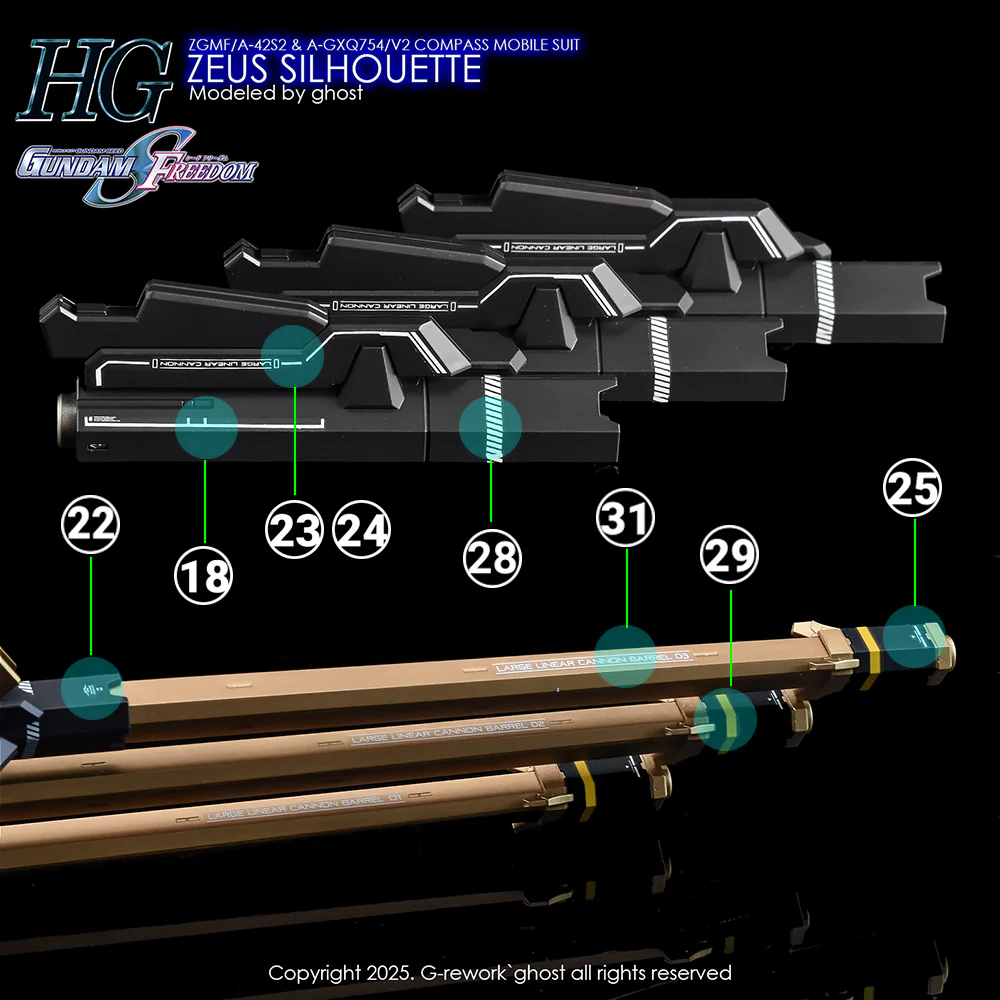 G-Rework CD-H258 Premium Decal for HG Zeus Silhouette - Image 28