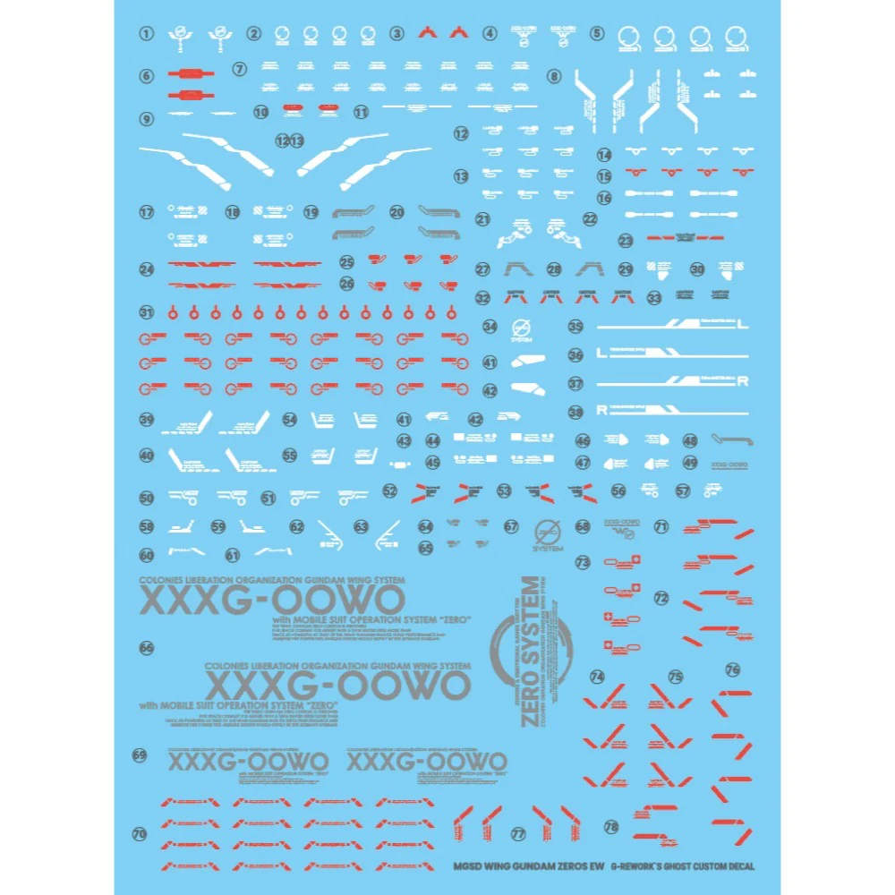 G-Rework CD-MS03 Premium Decal for MGSD Wing Gundam Zero - Image 2