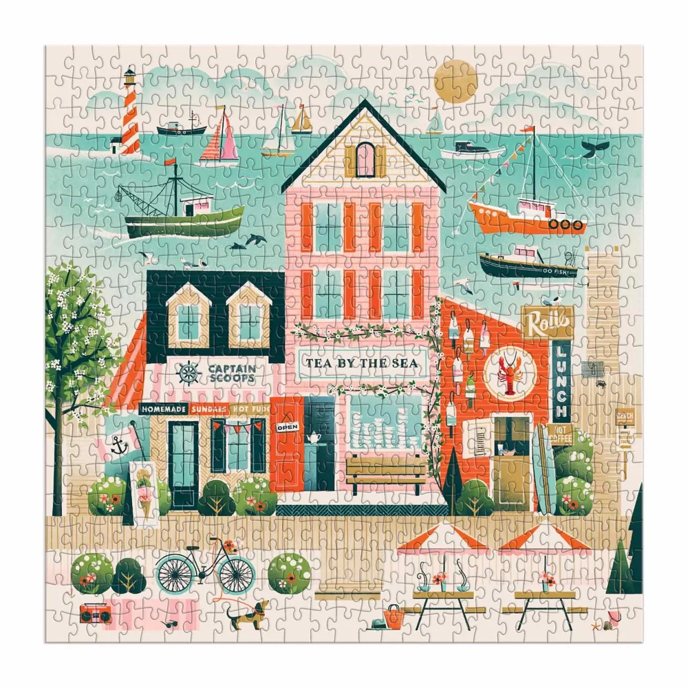 Galison Beside The Sea Square 500pc Jigsaw Puzzle - Image 2