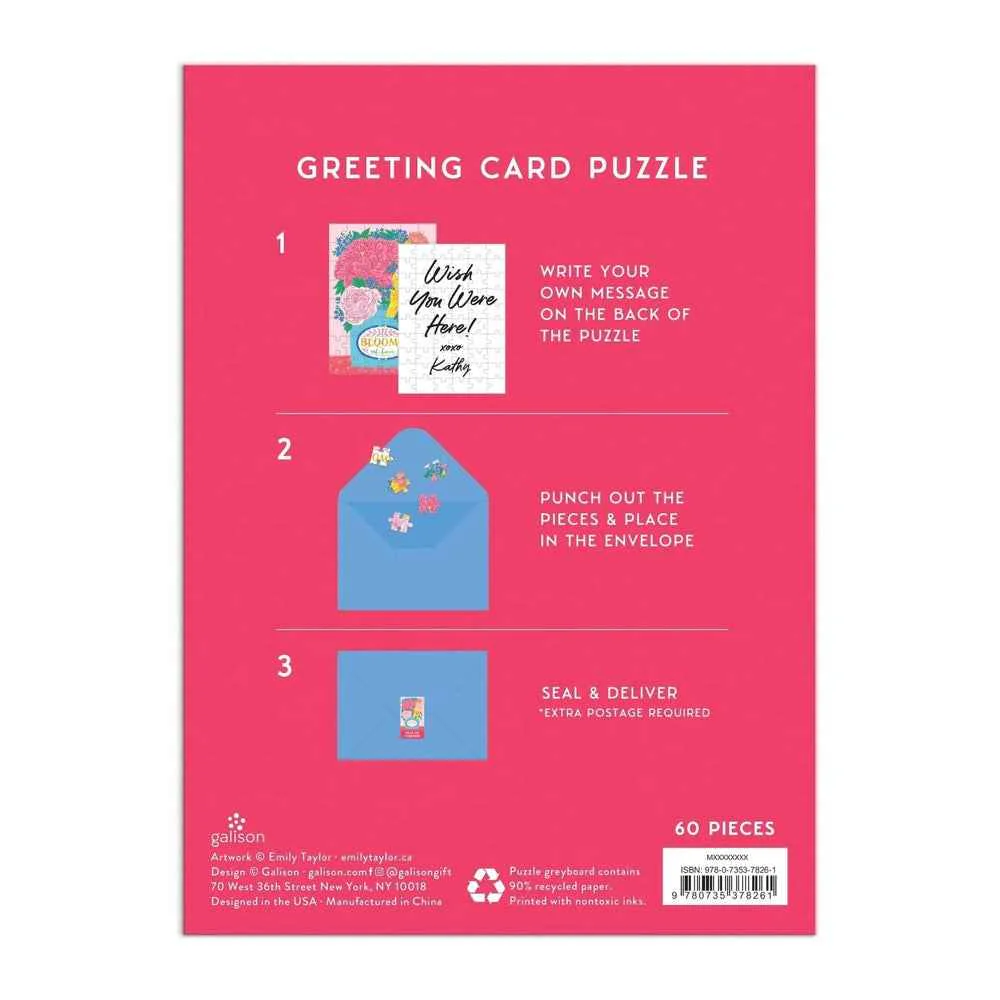 Galison Blooms of Love Greeting Card 60pc Jigsaw Puzzle - Image 3