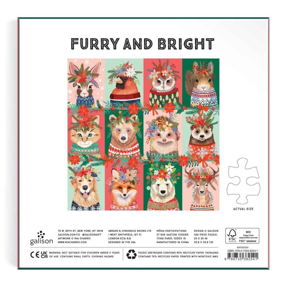 Galison Furry And Bright 500pc Jigsaw Puzzle - Image 4