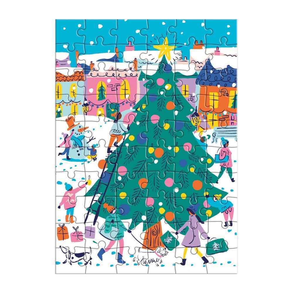 Galison Merry & Bright Greeting Card 60pc Jigsaw Puzzle - Image 2