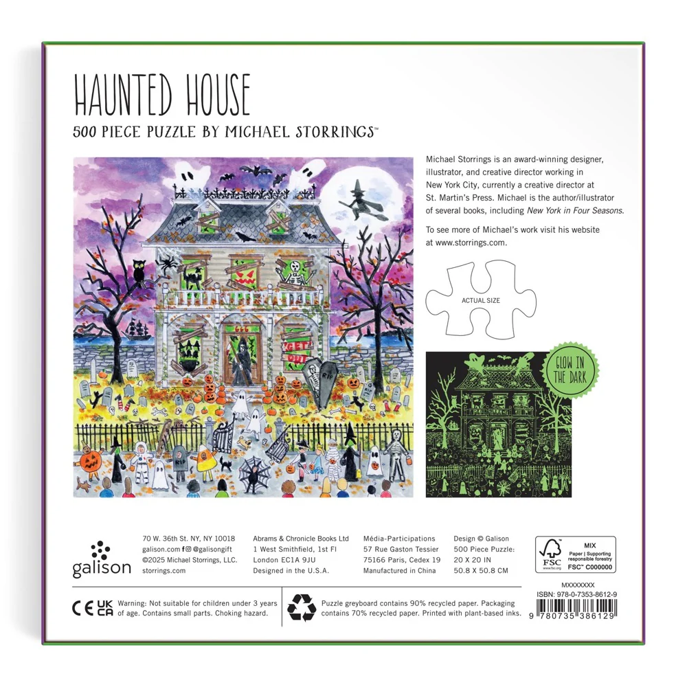 Galison Michael Storrings Haunted House Glow 500pc Jigsaw Puzzle - Image 8