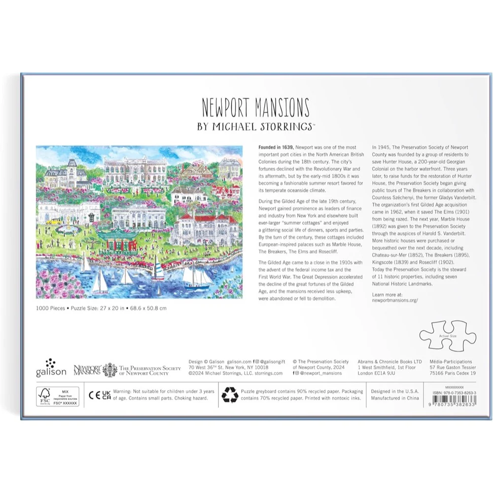 Galison Michael Storrings Newport Mansions 1000pc Jigsaw Puzzle - Image 3