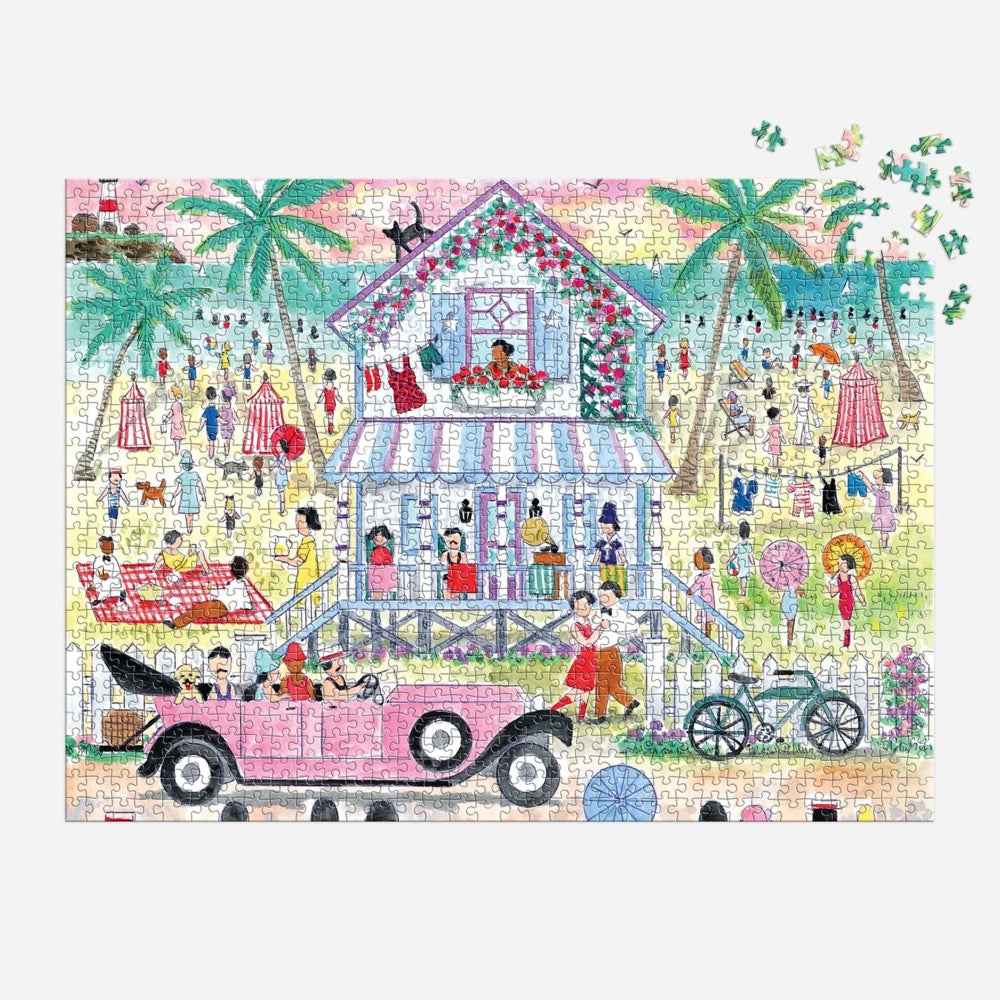 Galison Michael Storrings Roaring 20s Beach House 1000pc Jigsaw Puzzle - Image 4