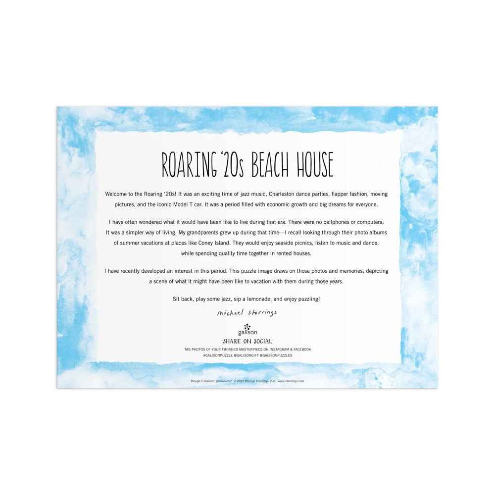 Galison Michael Storrings Roaring 20s Beach House 1000pc Jigsaw Puzzle - Image 6