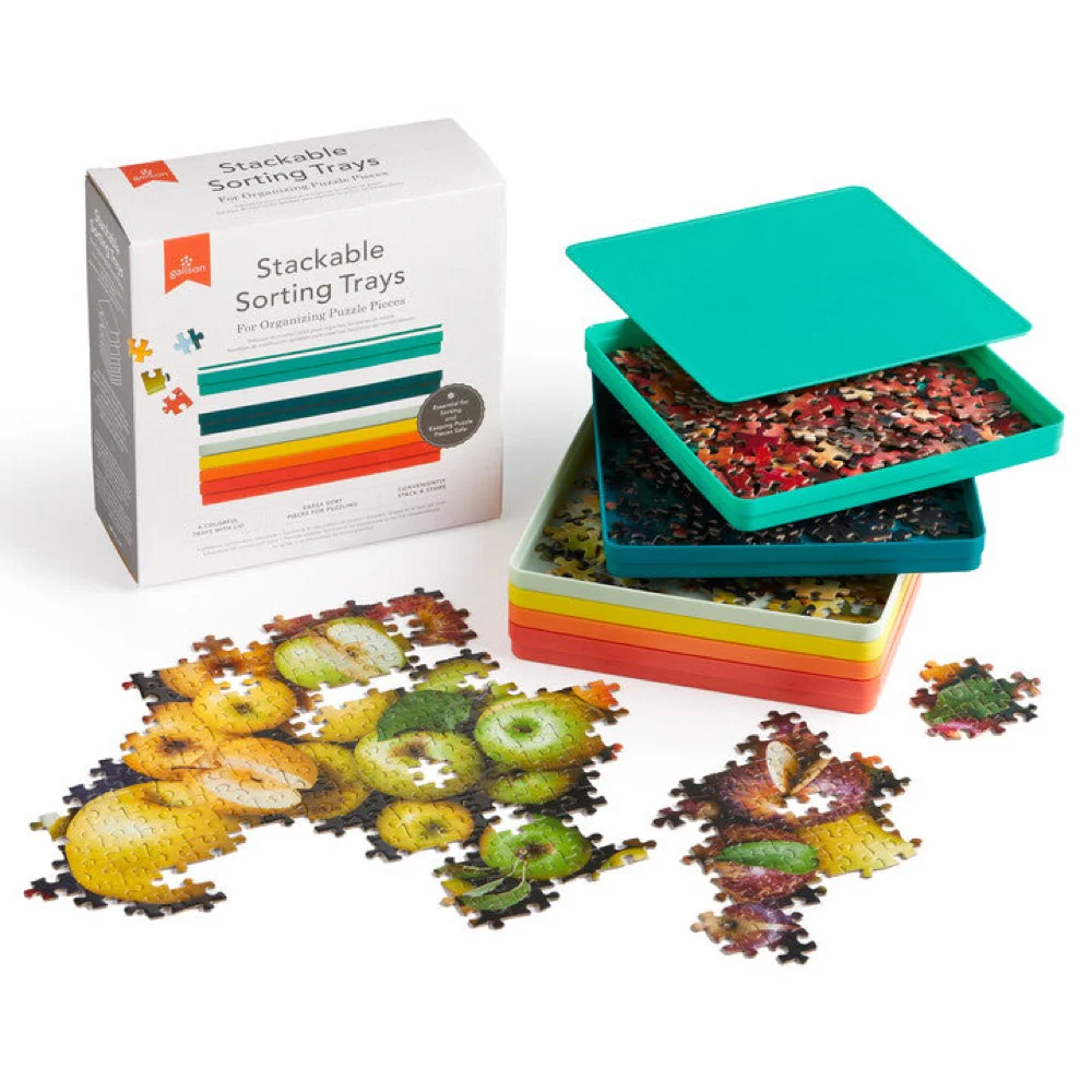 Galison Puzzle Stackable Sorting Trays Multi Coloured (6) - Image 4