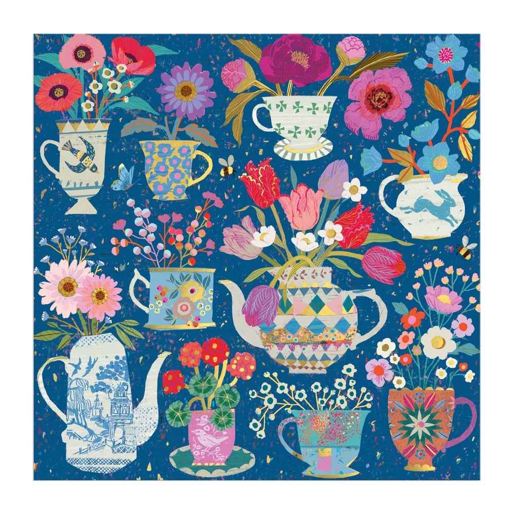 Galison Victoria Ball Potted Teacups Foil 500pc Jigsaw Puzzle - Image 5