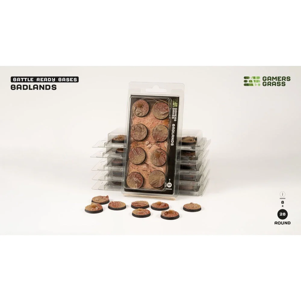Gamers Grass GGB-BLR28 Badlands Bases Round 28mm 8pc - Image 4