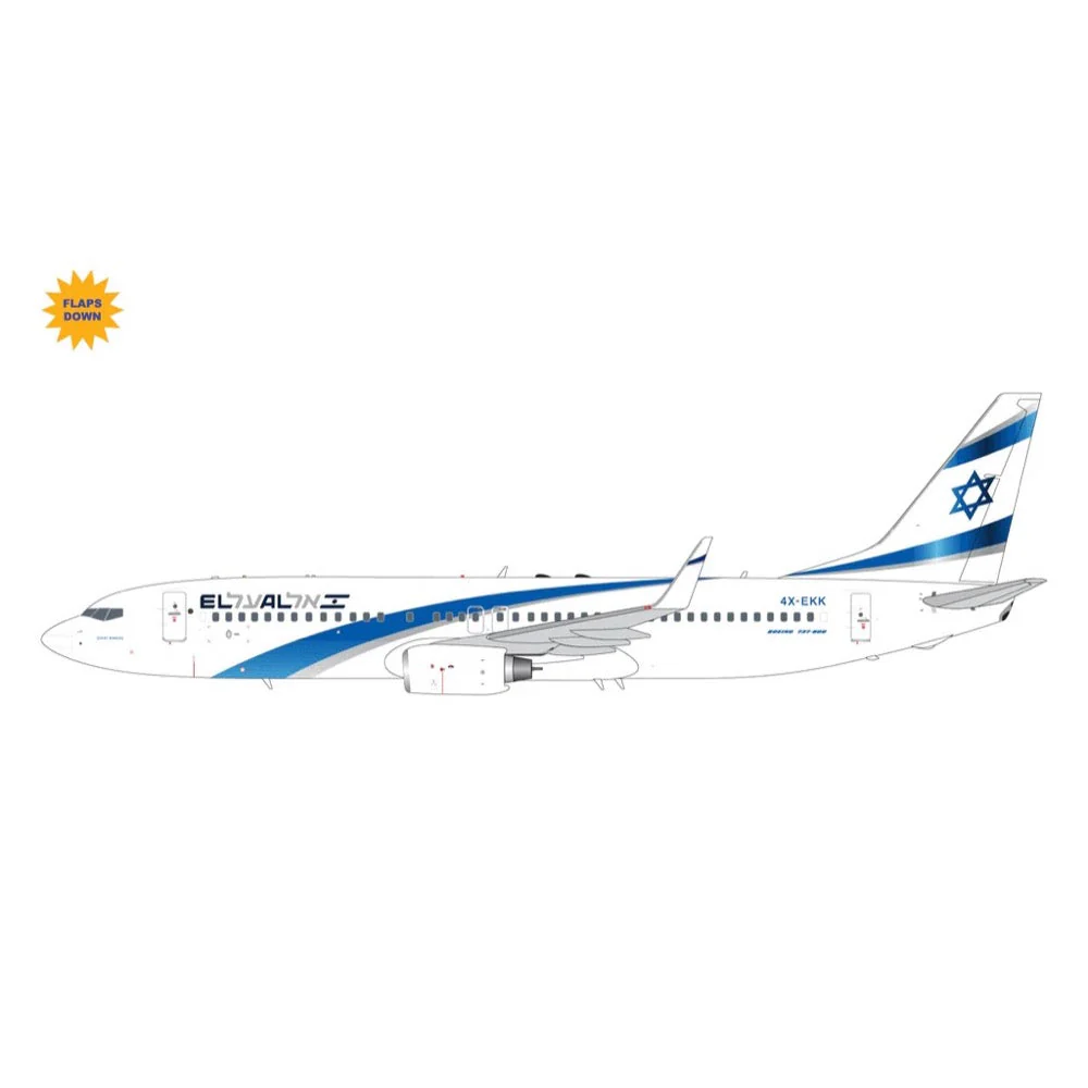 Gemini Jets G2ELY1360F 1/200 El Al Israel Airlines B737-800W 4X-EKK flaps down - Image 2
