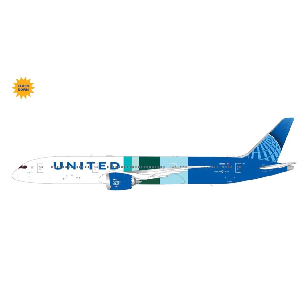 Gemini Jets G2UAL1395F 1/200 United Airlines B787-9 N24988 The Future is SAF with flaps down - Image 2