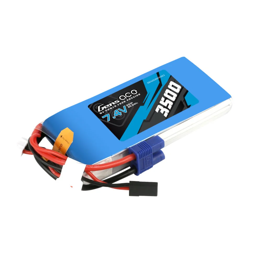 Gens Ace 2S 3500mAh 7.4V RX Soft Case LiPo Battery (EC3) - Image 2