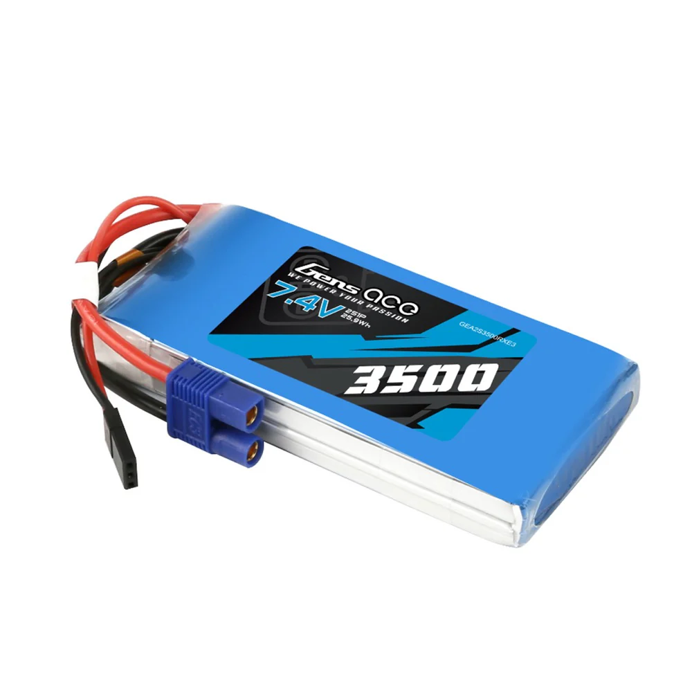 Gens Ace 2S 3500mAh 7.4V RX Soft Case LiPo Battery (EC3) - Image 3