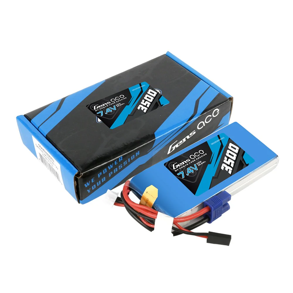 Gens Ace 2S 3500mAh 7.4V RX Soft Case LiPo Battery (EC3) - Image 4