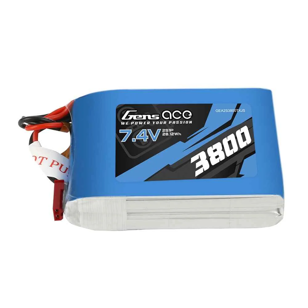 Gens Ace 2S 3800mAh 7.4V TX Soft Case LiPo Battery (JST) - Image 3