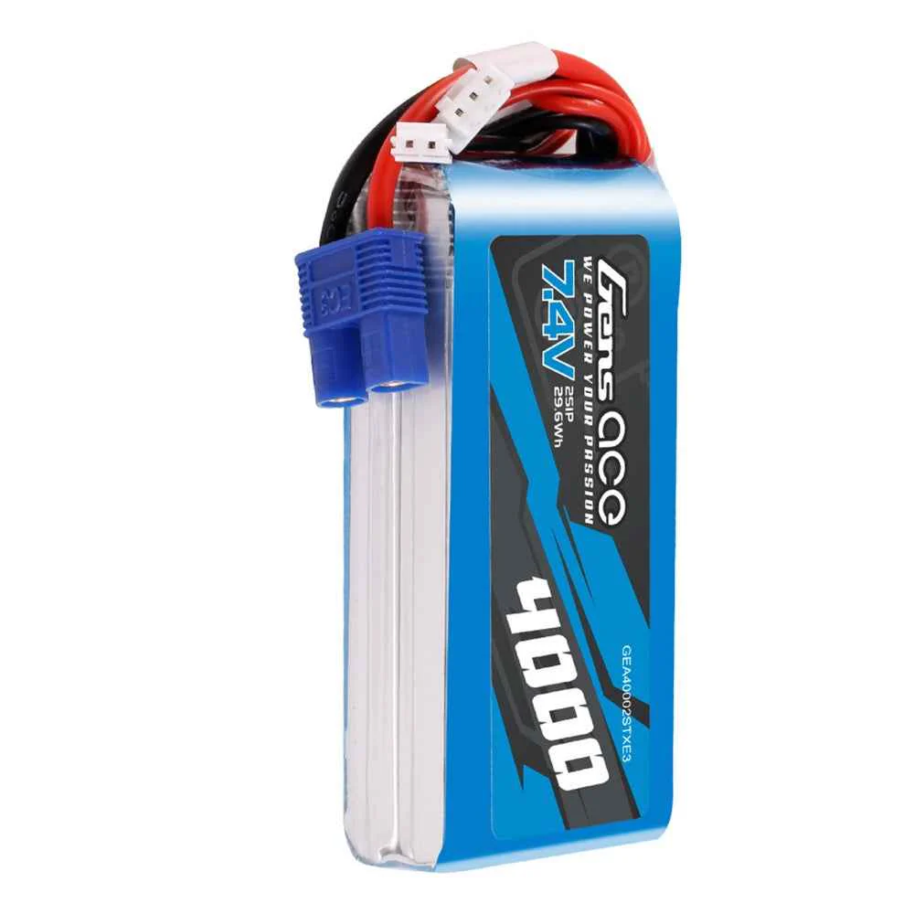 Gens Ace 2S 4000mAh 7.4V TX Soft Pack Lipo Battery (EC3) - Image 4