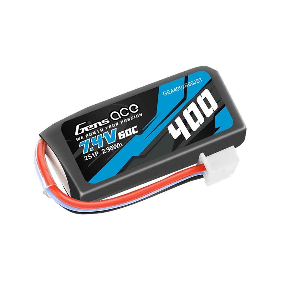 Gens Ace 2S 400mAh 60C 7.4V Soft Pack Lipo Battery (JST) - Image 2