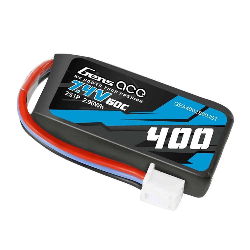 Gens Ace 2S 400mAh 60C 7.4V Soft Pack Lipo Battery (JST) - Image 3