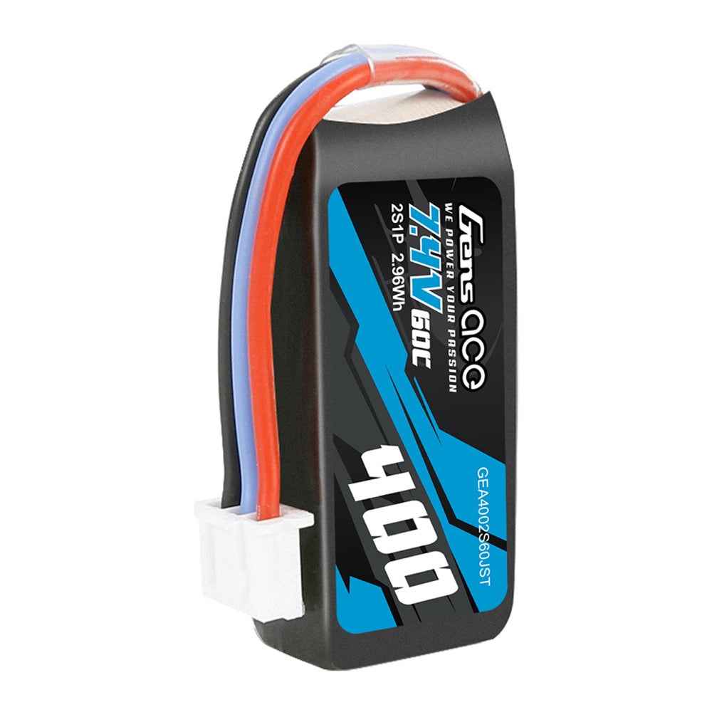 Gens Ace 2S 400mAh 60C 7.4V Soft Pack Lipo Battery (JST) - Image 4