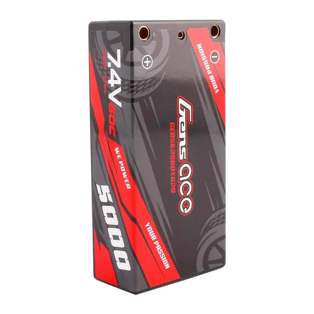 Gens Ace 2S 5000mAh 60C 7.4V Hardcase/Hardwired Lipo Battery (4.0mm Bullet) - Image 4