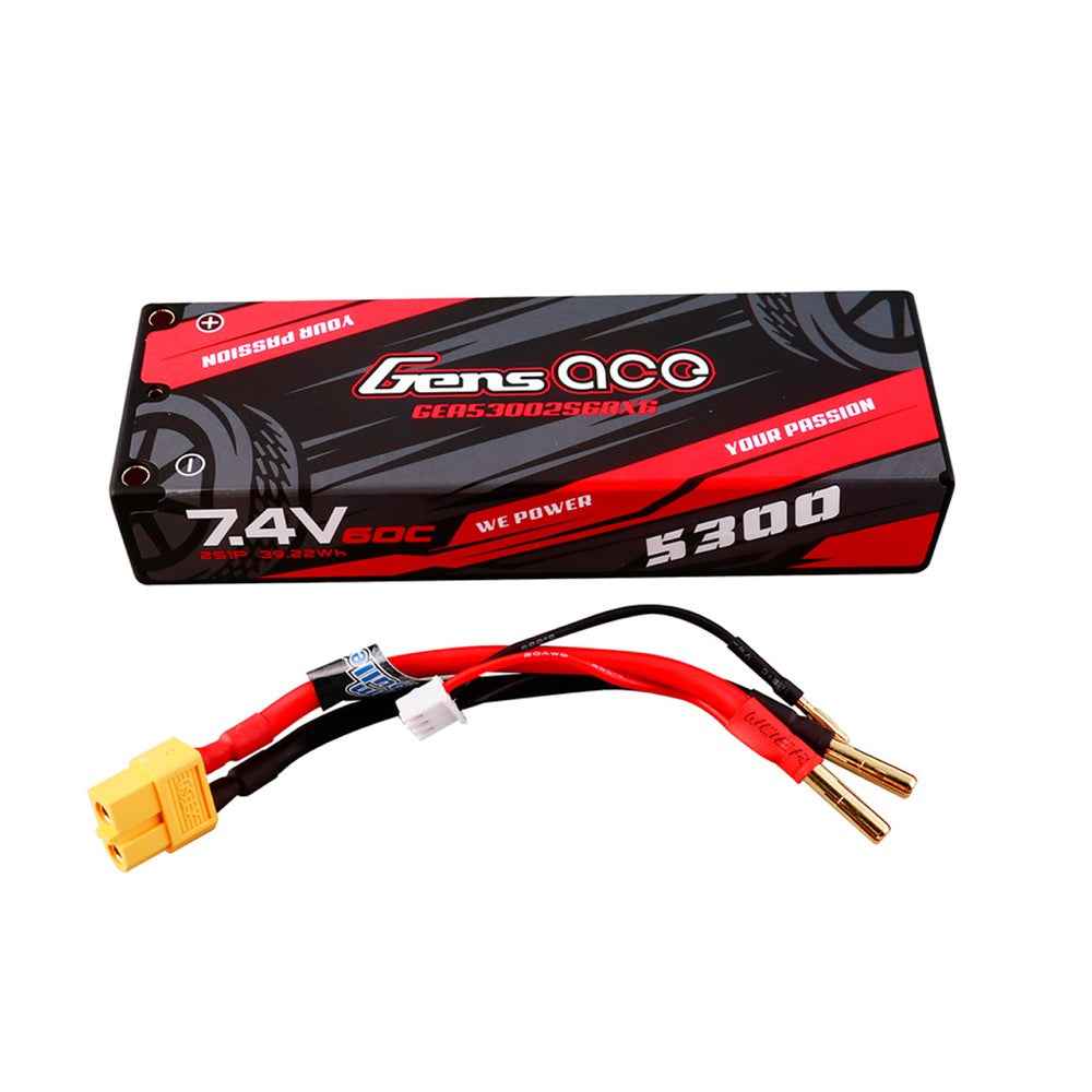 Gens Ace 2S 5300mAh 60C 7.4V Hardcase Lipo Battery (XT60) - Image 4