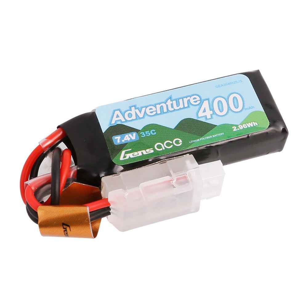 Gens Ace 2S Adventure 400mAh 35C 7.4V Soft Pack Lipo Battery (JST) - Image 2