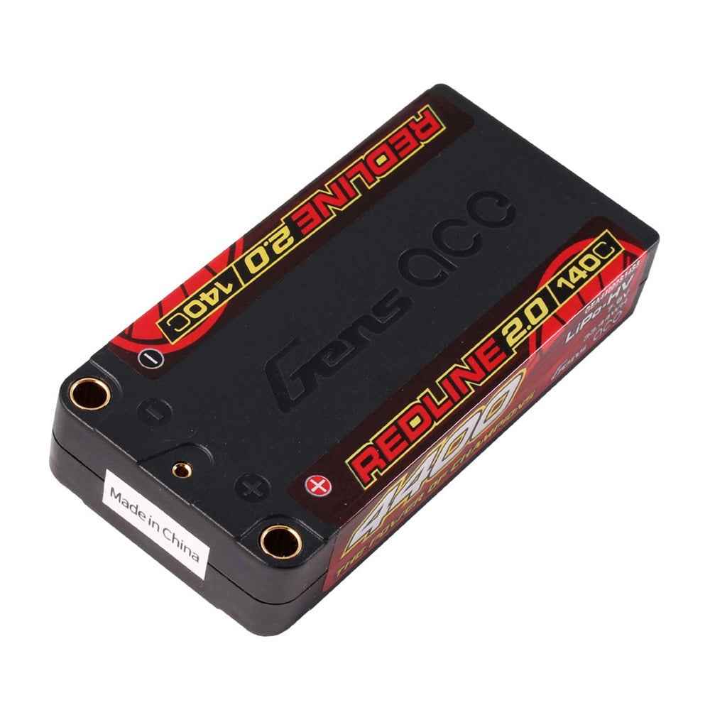 Gens Ace 2S Redline 2.0 4400mAh 140C 7.6V Hardcase Lipo Battery (5.0mm Bullet) - Image 2