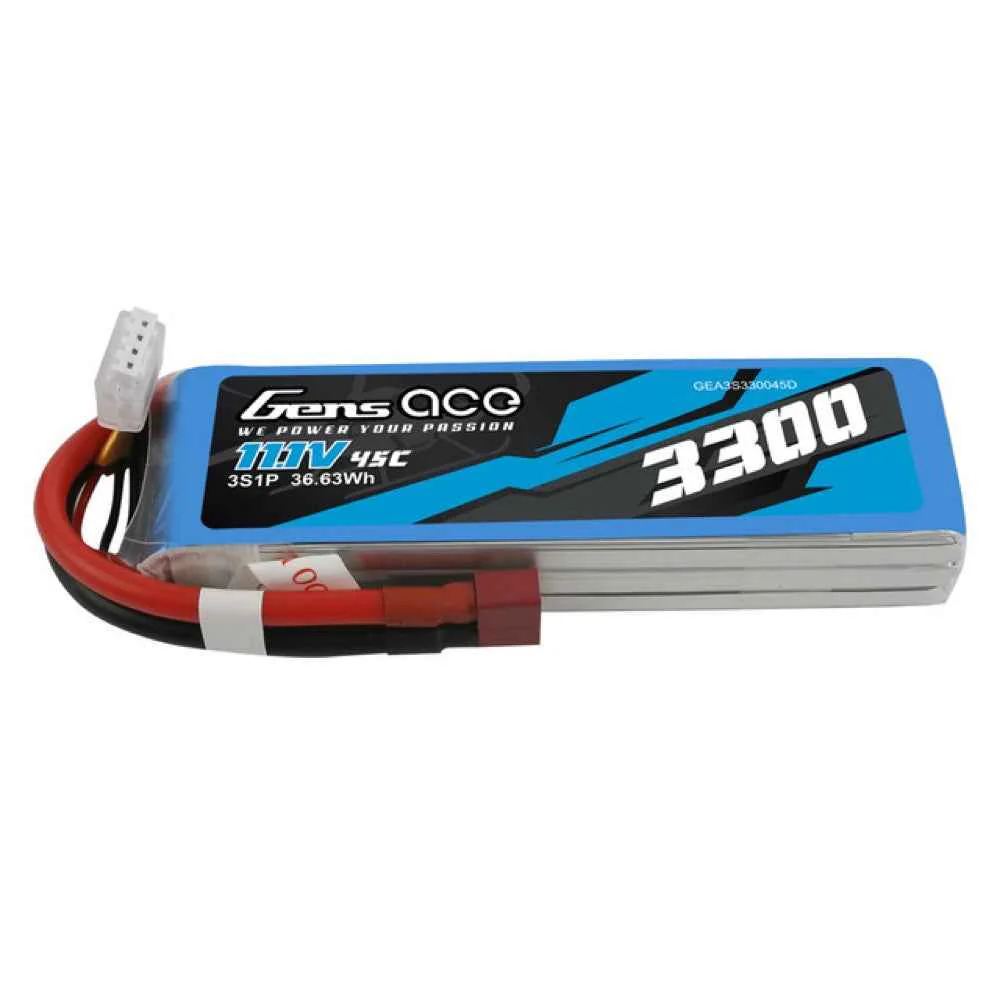 Gens Ace 3S 3300mAh 11.1V 45C Soft Case LiPo Battery (Deans) - Image 2