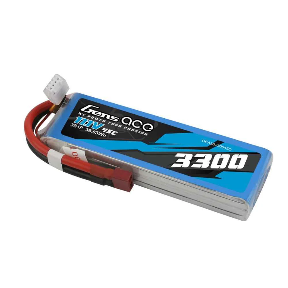 Gens Ace 3S 3300mAh 11.1V 45C Soft Case LiPo Battery (Deans) - Image 3