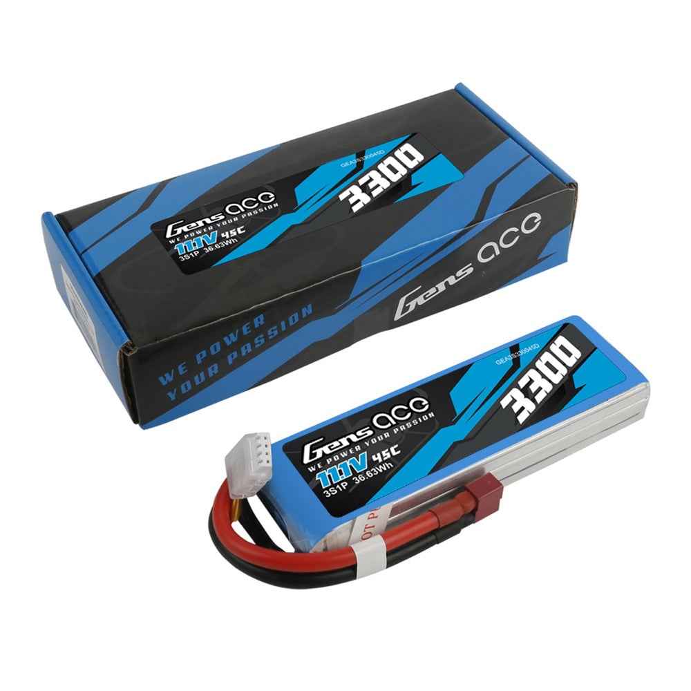 Gens Ace 3S 3300mAh 11.1V 45C Soft Case LiPo Battery (Deans) - Image 5
