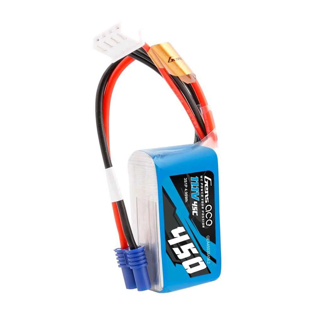 Gens Ace 3S 450mAh 45C 11.1V Soft Pack Lipo Battery (EC2) - Image 4