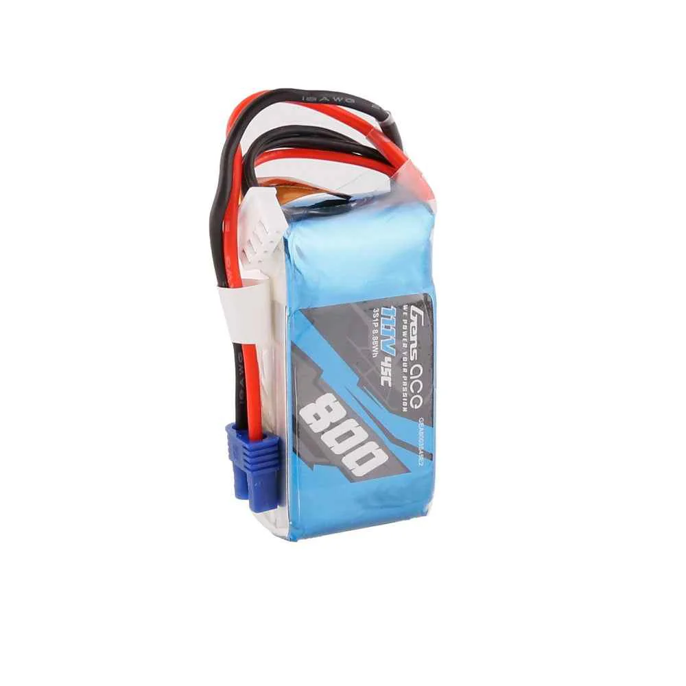 Gens Ace 3S 800mAh 45C 11.1V Soft Pack Lipo Battery (EC2) - Image 4