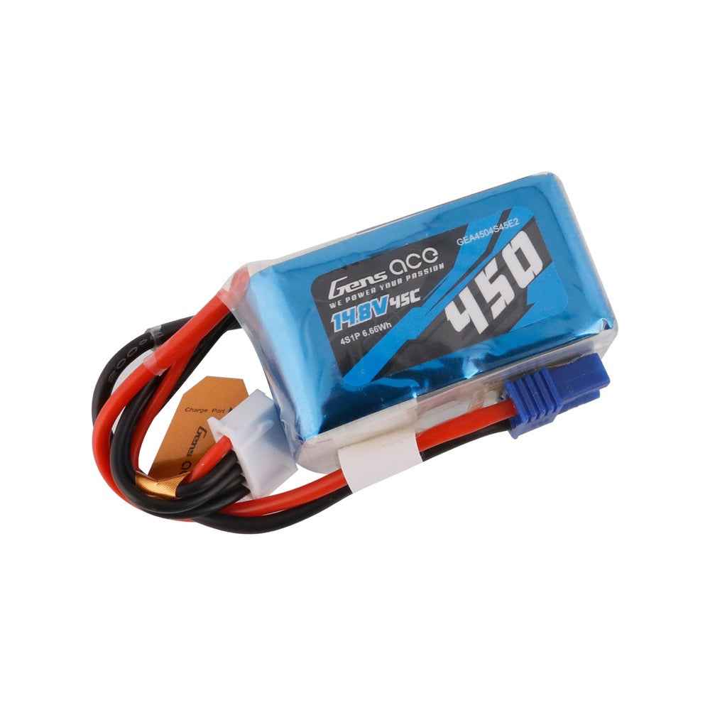 Gens Ace 4S 450mAh 45C 14.8V Soft Pack Lipo Battery (EC2) - Image 2