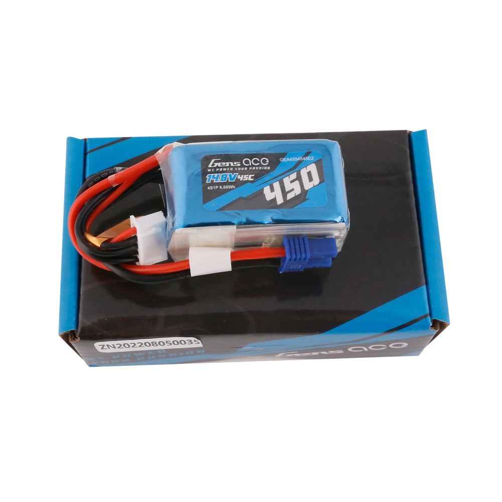 Gens Ace 4S 450mAh 45C 14.8V Soft Pack Lipo Battery (EC2) - Image 5
