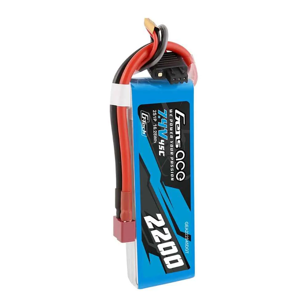 Gens Ace G-Tech 2S 2200mAh 45C 7.4V Soft Pack Lipo Battery (Deans) - Image 4