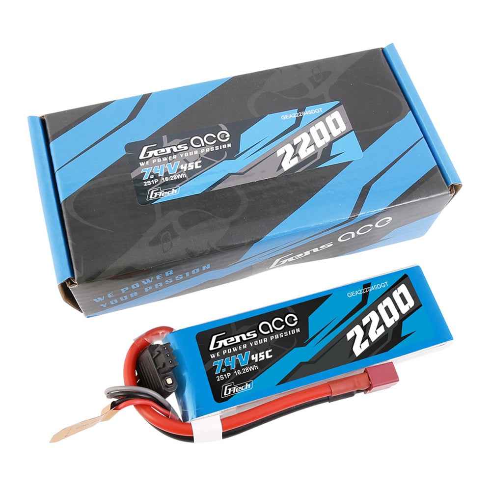 Gens Ace G-Tech 2S 2200mAh 45C 7.4V Soft Pack Lipo Battery (Deans) - Image 5