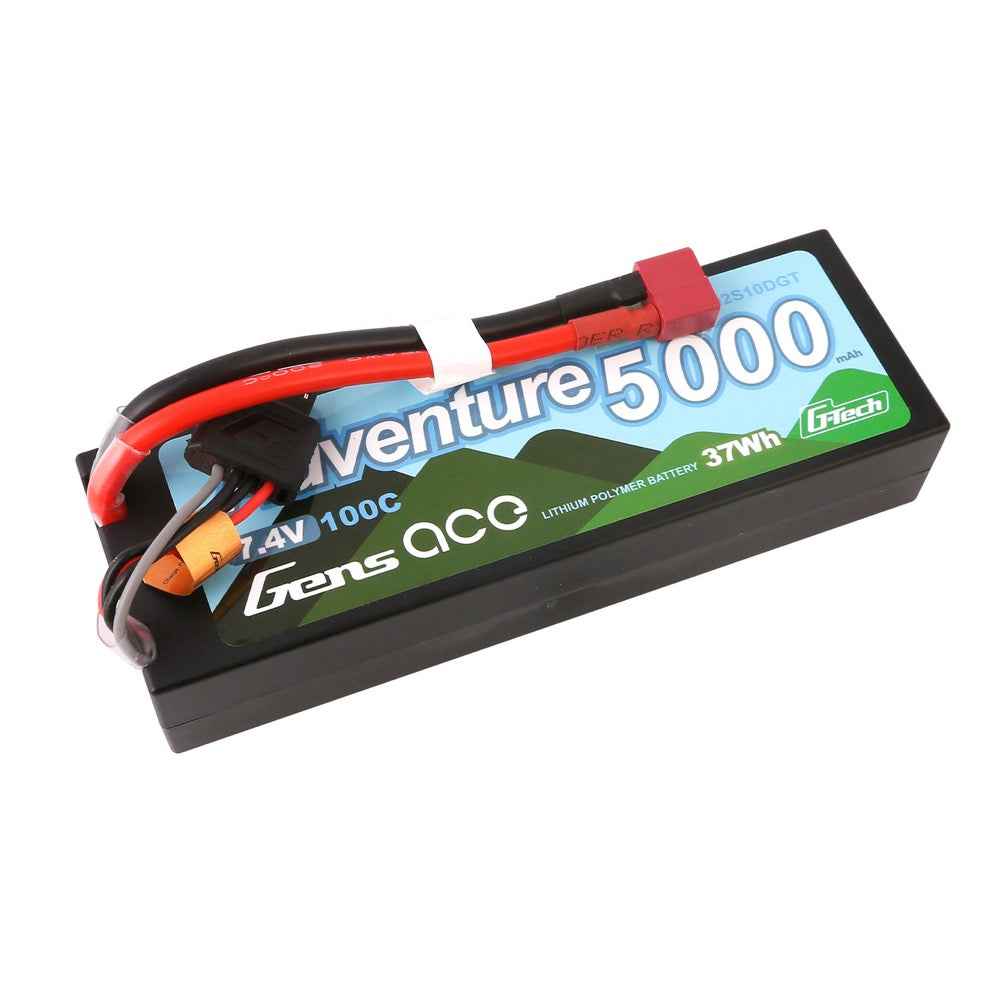 Gens Ace G-Tech 2S Adventure 5000mAh 100C 7.4V Hardcase/Hardwired Lipo Battery (Deans) - Image 2