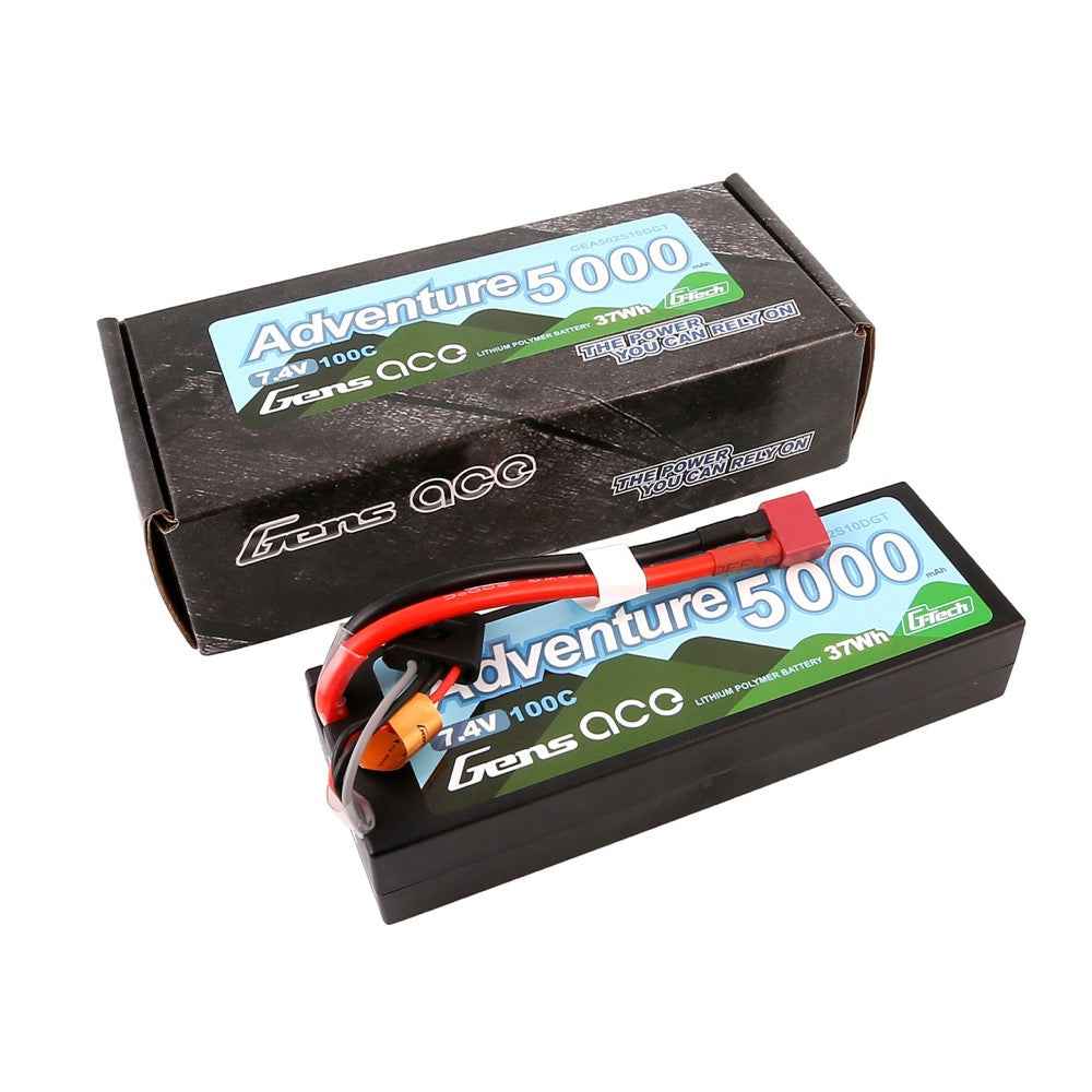 Gens Ace G-Tech 2S Adventure 5000mAh 100C 7.4V Hardcase/Hardwired Lipo Battery (Deans) - Image 5