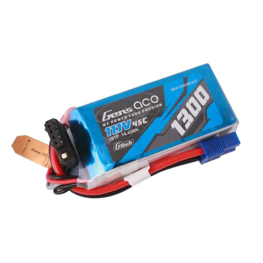 Gens Ace G-Tech 3S 1300mAh 45C 11.1V Soft Pack Lipo Battery (EC3) - Image 2