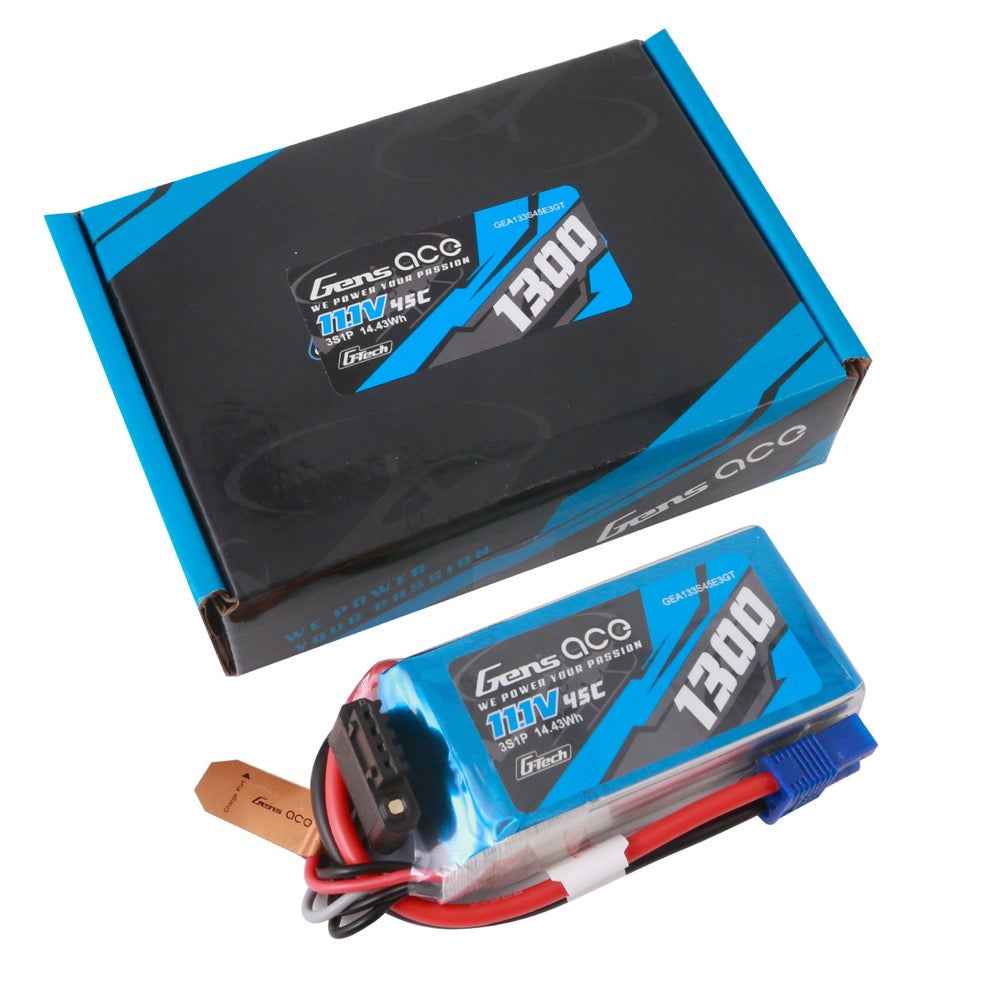 Gens Ace G-Tech 3S 1300mAh 45C 11.1V Soft Pack Lipo Battery (EC3) - Image 5
